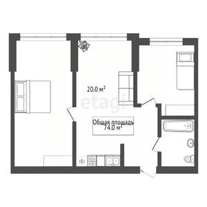 3-к квартира, вторичка, 74м2, 1/17 этаж