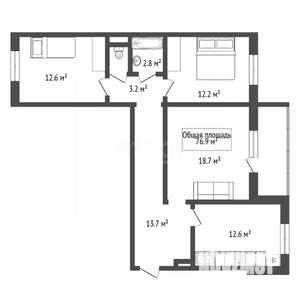 3-к квартира, вторичка, 77м2, 6/15 этаж