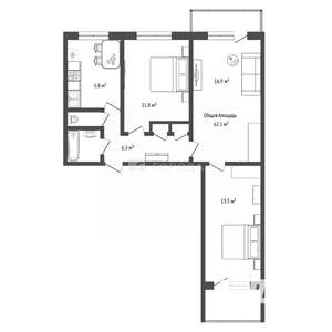 3-к квартира, вторичка, 63м2, 7/9 этаж
