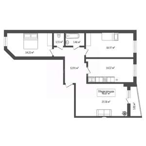 3-к квартира, вторичка, 90м2, 9/24 этаж