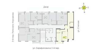 4-к квартира, строящийся дом, 80м2, 25/25 этаж