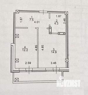 1-к квартира, вторичка, 39м2, 13/19 этаж