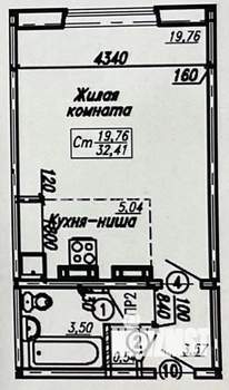 Студия квартира, вторичка, 33м2, 5/10 этаж