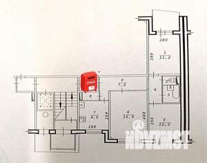 3-к квартира, вторичка, 62м2, 1/9 этаж