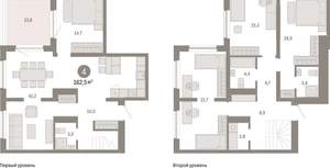 4-к квартира, вторичка, 163м2, 15/15 этаж