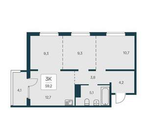3-к квартира, вторичка, 59м2, 12/17 этаж