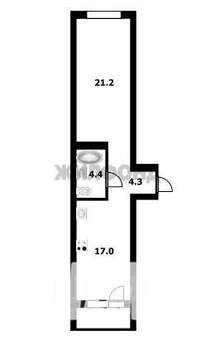 1-к квартира, вторичка, 48м2, 6/17 этаж