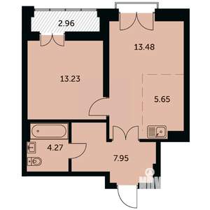 2-к квартира, вторичка, 46м2, 13/24 этаж