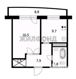 1-к квартира, вторичка, 39м2, 1/25 этаж