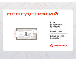 Студия квартира, вторичка, 21м2, 7/12 этаж