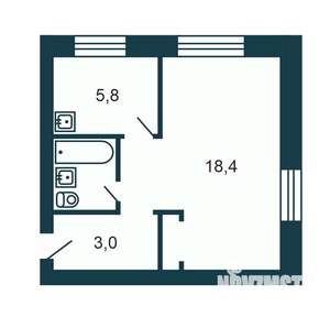 1-к квартира, вторичка, 30м2, 5/5 этаж
