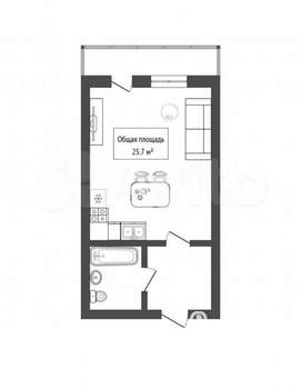 Студия квартира, вторичка, 26м2, 10/12 этаж