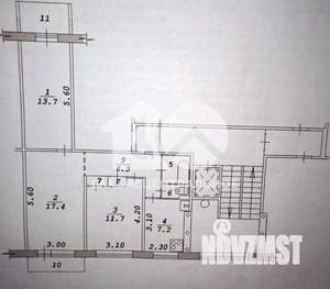 3-к квартира, вторичка, 61м2, 8/9 этаж