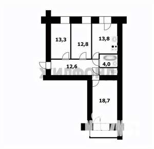 3-к квартира, вторичка, 78м2, 2/14 этаж