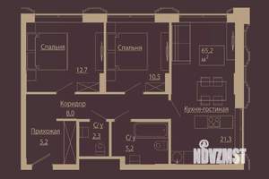 3-к квартира, вторичка, 65м2, 9/14 этаж