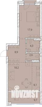 2-к квартира, вторичка, 68м2, 9/25 этаж