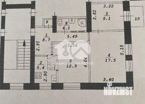 3-к квартира, вторичка, 59м2, 2/2 этаж