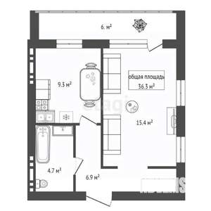 2-к квартира, вторичка, 40м2, 10/17 этаж