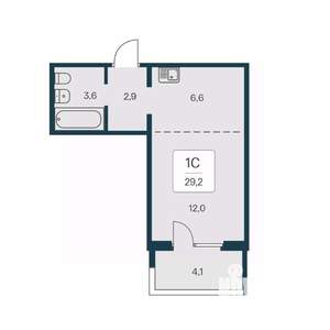 Студия квартира, вторичка, 29м2, 16/17 этаж