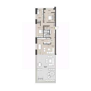 2-к квартира, вторичка, 139м2, 3/14 этаж