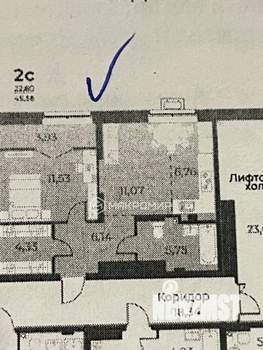1-к квартира, вторичка, 45м2, 3/17 этаж