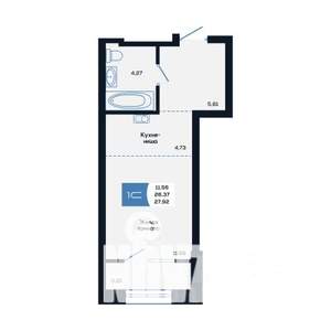 Студия квартира, вторичка, 28м2, 6/25 этаж