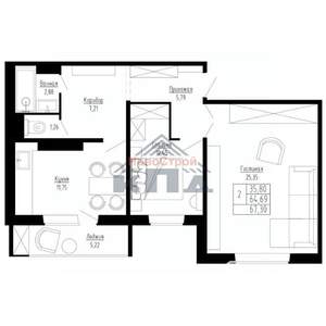 2-к квартира, строящийся дом, 67м2, 12/15 этаж