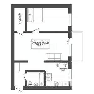 2-к квартира, вторичка, 43м2, 2/5 этаж
