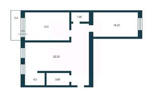 3-к квартира, вторичка, 58м2, 5/5 этаж