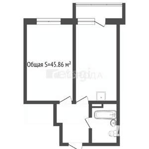 1-к квартира, сданный дом, 46м2, 5/27 этаж