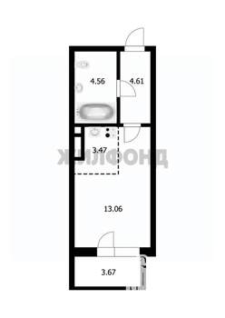 1-к квартира, сданный дом, 25м2, 4/30 этаж