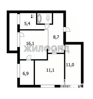 4-к квартира, вторичка, 63м2, 8/9 этаж
