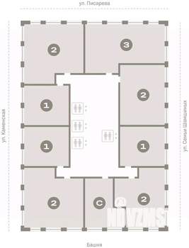 2-к квартира, вторичка, 67м2, 24/30 этаж