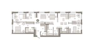 4-к квартира, вторичка, 144м2, 3/14 этаж