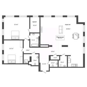 3-к квартира, вторичка, 206м2, 29/29 этаж