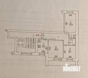 3-к квартира, вторичка, 64м2, 9/9 этаж