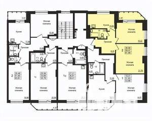 2-к квартира, строящийся дом, 59м2, 4/10 этаж