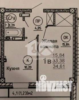 1-к квартира, вторичка, 34м2, 17/17 этаж