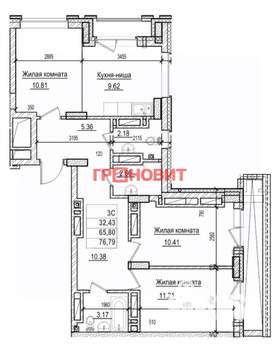 3-к квартира, сданный дом, 66м2, 29/29 этаж