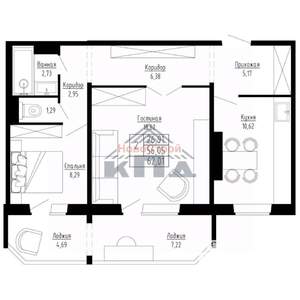 2-к квартира, строящийся дом, 62м2, 3/15 этаж