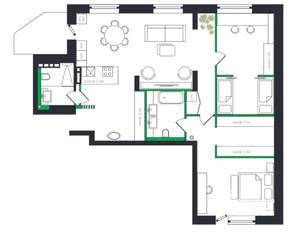3-к квартира, вторичка, 124м2, 13/18 этаж