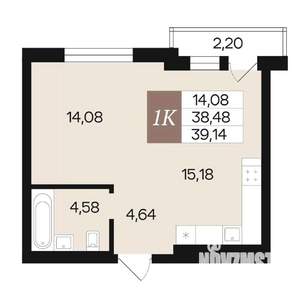 1-к квартира, вторичка, 39м2, 6/10 этаж