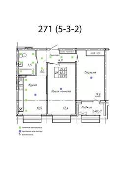 Студия квартира, вторичка, 64м2, 3/15 этаж