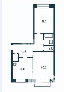 2-к квартира, вторичка, 44м2, 7/9 этаж