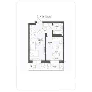 1-к квартира, вторичка, 41м2, 4/18 этаж