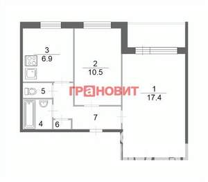 2-к квартира, вторичка, 43м2, 9/9 этаж