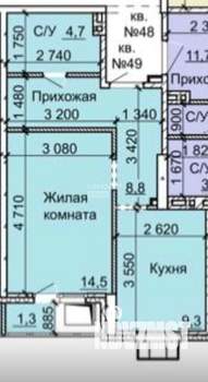1-к квартира, вторичка, 37м2, 6/16 этаж
