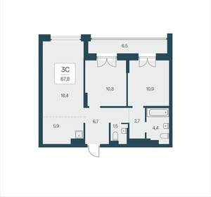 3-к квартира, вторичка, 68м2, 5/23 этаж