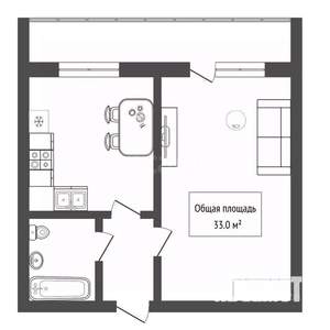 1-к квартира, вторичка, 33м2, 8/10 этаж