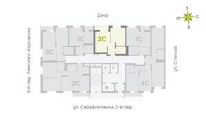 2-к квартира, вторичка, 41м2, 25/25 этаж